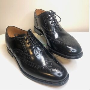 Style 202 B, Blk Polished Leather Brogue Shoes | UK 9 | US 10 |